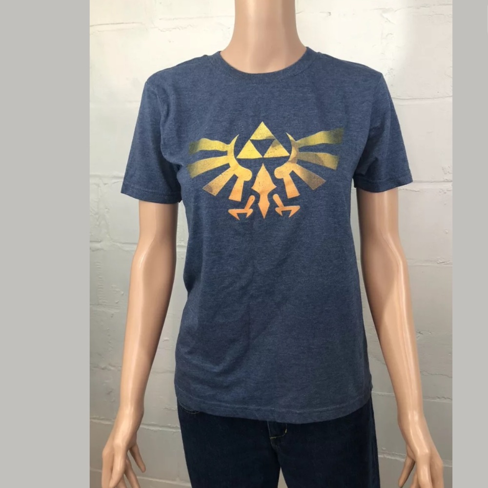 Tultex T Shirt Juniors Size L Blue Short Sleeve